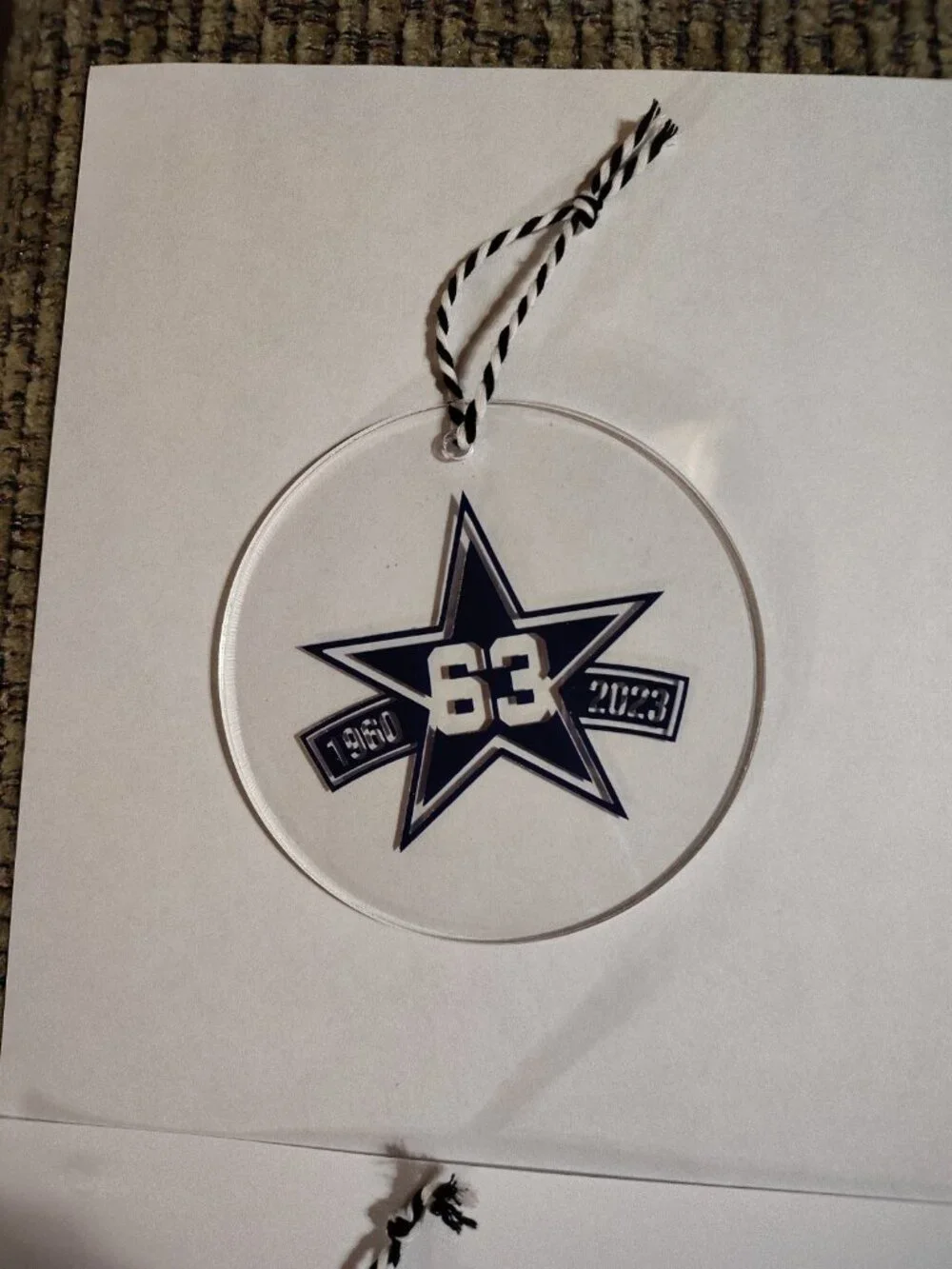 Handmade Vinyl Acrylic Cowboys6 Christmas Ornament 4.5